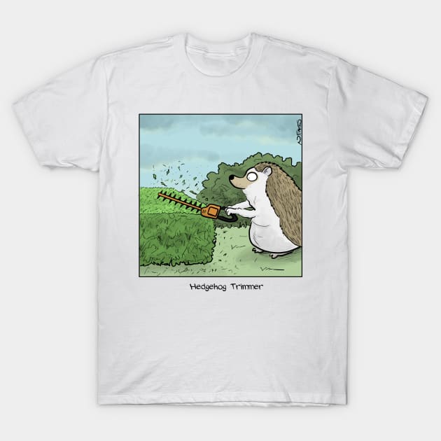 Hedgehog Trimmer T-Shirt by cartoonistnate